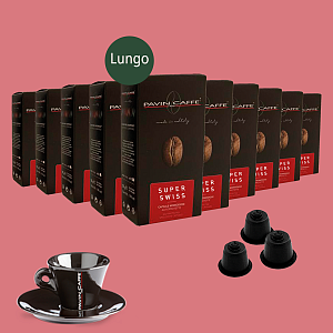 Details: 100 Kapseln* Super Swiss Lungo - Pavin Caffè *Nespresso tauglich 0.49/Kapsel + 1 Kaffee Tasse gratis